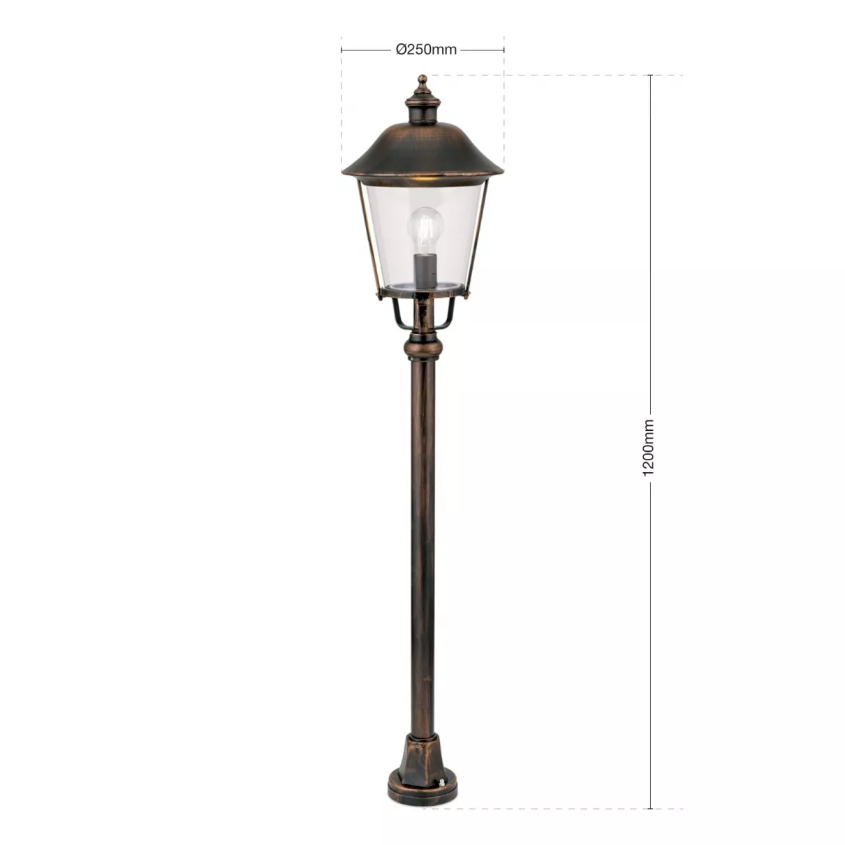 KENZO kültéri állólámpa; m:120cm; 1xE27  -  ORI-AL 11K/360.44 schw.-kupfer   (1xE27)